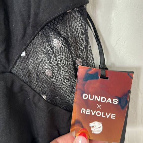 Dundas x Revolve Joey Black High Halter Neck Sleeveless Mesh Mini Dress XS NWT - Picture 5 of 6